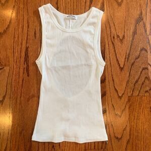 Reformation Gazala Ribbed Open Back Tank Top MSRP $68 | White | XS